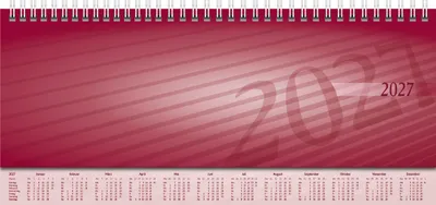Produktbild von Schreibtischquerkalender Sequenz 29,7x10,5cm 1 Woche /2 Seiten rot 2027