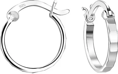 Produktbild von Kleine Creolen Silber 925 Ohrringe mit französischem Verschluss 12 mm