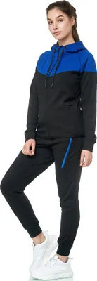 Produktbild von Damen Jogginganzug | Freizeitanzug 984 schwarz/blau XXL