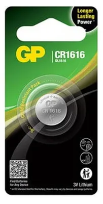 Zdjęcie produktu dla GP Batteries Lithium Cell CR1616, Jednorazowa bateria, CR1616, Lit, 3 V, 1 szt., Stal nierdzewna