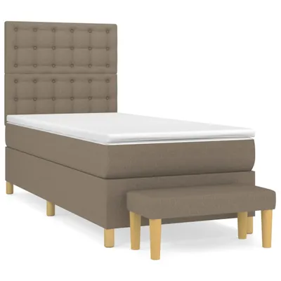 Produktbild von Boxspringbett mit Matratze Taupe 100x200 cm Stoff