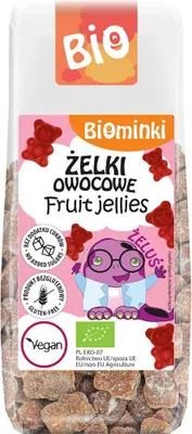 ŻELKI OWOCOWE BEZ DODATKU CUKRÓW BEZGLUTENOWE BIO 75 g - BIOMINKI