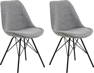 Obrázek produktu pro Smuk Bouclé jídelní židle Erina šedá - 2 kusy