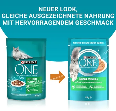 Produktbild von PURINA ONE Indoor Katzen-Nassfutter mit Huhn in Sauce 26 x 85 g