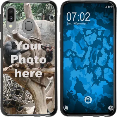 Produktbild von PhoneNatic Case kompatibel mit Galaxy A40 Personalisierte Handyhülle  schwarz zum selbst gestalten mit eigenem Foto