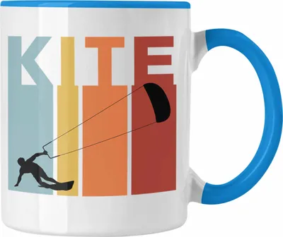 Produktbild von Trendation - Kitesurf Kitesurfen Geschenk Tasse Kite Surfender Kitesurfing Geschenkidee (Blau)