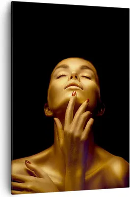 Produktbild von Bild auf Leinwand - Leinwandbild - Einteilig - Gold Frau Stück - 70x100cm - Wand Bild - Wanddeko - Wandbilder - Leinwanddruck - Kunstdruck - Wanddekoration - Leinwand bilder - Wandbild - PA70x100-4573