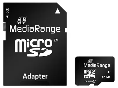 Produktbild von MediaRange 32GB microSDHC, 32 GB, MicroSDHC, Klasse 10, 45 MB/s, 15 MB/s, Schwarz