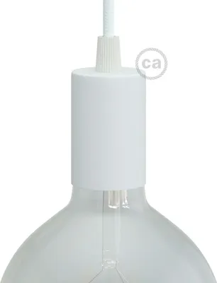 Immagine prodotto di Creative-Cables Kit portalampada E27 cilindrico in Metallo - Conico, Bianco Opaco