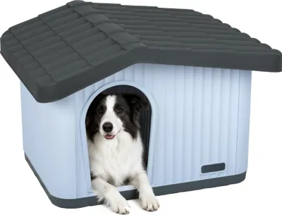 Produktbild von VOUNOT® Katzenhaus & Hundehütte Indoor Outdoor, Haustierhaus Winterfest und Wetterfest 75 x 63 x 51 cm, Weiß