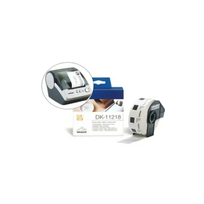 Produktbild von Brother DK-11218 - Schwarz auf Weiß - Rolle (2,4 cm) 1000 Stck. (1 Rolle(n) x 1000) Etiketten - für Brother QL-1050, QL-1060, QL-500, QL-550, QL-560, QL-570, QL-580, QL-650, QL-700, QL-720
