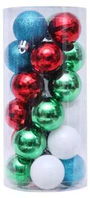 Produktbild von 24 Weihnachtskugeln – Wiederverwendbar, in verschiedenen Farben