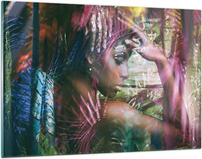 Produktbild von Bilder auf glas - frau modern - 120x80cm - Glasbilder - Wandbilder - Bilder - Kunstdruck - zum Aufhängen bereit - Wanddekoration aus Glas - Glas Bilder - Wandbild auf Glas - Einteilig - GAA120x80-3501