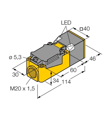 Obrázok produktu pre Turck 4280800 - NI40U-CP40-FDZ30X2, Indukčný senzor so zvýšenou spínacou vzdialenosťou uprox®