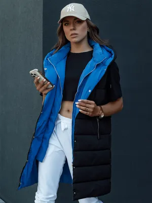 Immagine prodotto di Gilet lungo trapuntato da donna con cappuccio CHESTER nero S-M