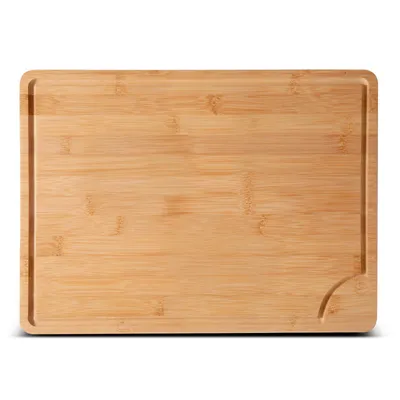Image de Planche à découper en bambou IvoQ - 40 x 30 cm - Durable et élégante - Convient à toutes les cuisines