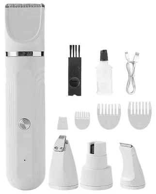Produktbild von Haustier Schermaschine 4in1 Set kabellos USB 5V Keramikklinge 3–12mm Kammaufsätze leise Tierpflege Hund Katze Fell Trimmer Pfoten Krallen