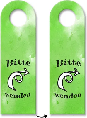 Produktbild von Türhänger Bitte wenden Scherzartikel in grün