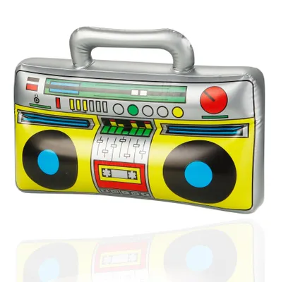 Immagine prodotto di Ghettoblaster gonfiabile circa 45 x 42 cm – Walkman radio hip hop anni '80-'90 – Carnevale – Accessori per feste in maschera Costume Bad Taste Assi