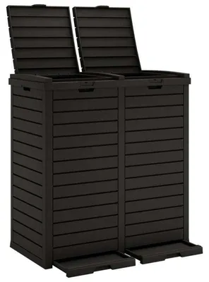 Produktbild von Außenmüllbehälter – Gartenabfallbehälter – Biomüllbehälter – 78 x 41 x 86 cm – Schwarz – Wetterbeständiges Polypropylen