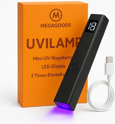 Produktbild von Mini UV-Nagellampe LED Display tragbar Gel Aushärtung 2 Timer DE.