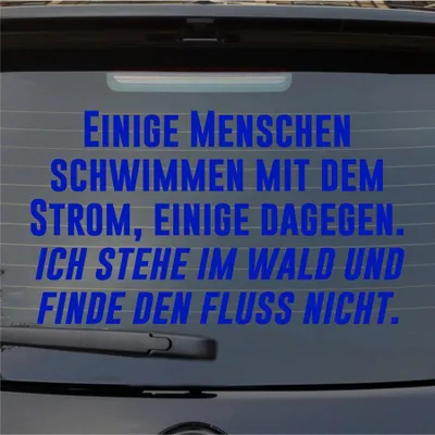 Produktbild von Heckscheibenaufkleber Menschen schwimmen mit dem Strom, einige dagegen. 55x31 cm Dunkelblau Auto Aufkleber Sticker