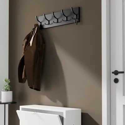 Obrázek produktu pro AKKE Schwarz šatní tyč horizontální SCHWARZE háčky ŠxV: 60x15 cm