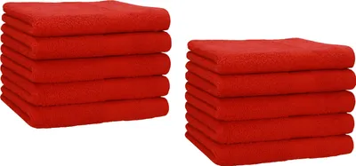 Produktbild von Betz 10 Stück Gästetücher 30x50 cm PREMIUM 100% Baumwolle Set Händehandtücher Farbe: rot