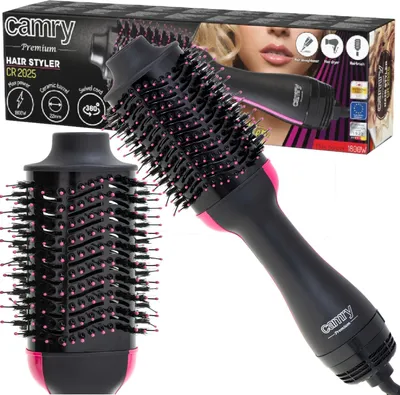 Produktbild von Camry Premium CR 2025, Heißluftbürste, Warm, Schwarz, Pink, 1,75 m, 1200 W, AC