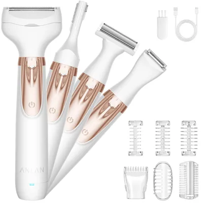 Produktbild von Elektrischer Damenrasierer 4 in 1 Intimrasierer Damen und Bikini Trimmer USB-C Wiederaufladbar IPX6 Wasserdicht für Nass und Trockenrasur Körperrasierer