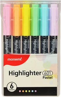 Image de Set Monami 601 surligneurs pastel, pointe biseautée, 6 pcs.