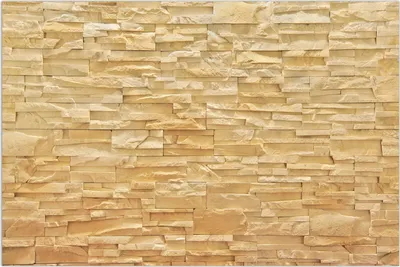 Produktbild von Wallario Wandbild Steinwand gelb-orange, Größe: 61 x 91,5 cm, Poster mit rahmenlosen Bildhalter