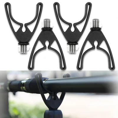 Image de 4 supports pour cannes à carpe, supports de canne noirs