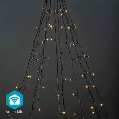 Produktbild von Nedis SmartLife Weihnachtsbeleuchtung - Baum - Wi-Fi - Warmweiss - 200 LED's - 20.0 m - 10 x 2 m - Android / IOS