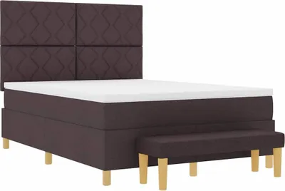 Immagine prodotto di vidaXL Letto a molle con materasso marrone scuro 140 x 200 cm tessuto