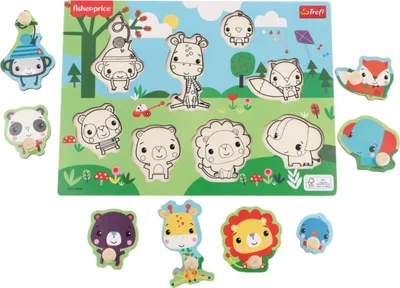 Produktbild von TREFL Fisher Price Wildtiere Holzpuzzle