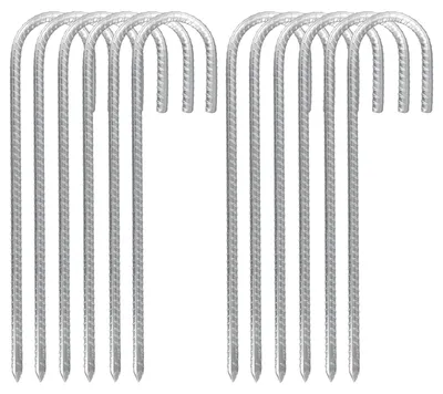 Immagine prodotto di Omgoods - Set di 12 picchetti di ancoraggio in acciaio zincato, lunghezza 30 cm