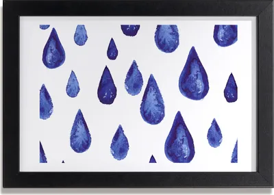 Produktbild von Bild 30x20 MDF-Rahmen, Wandkunst blauer Tropfen