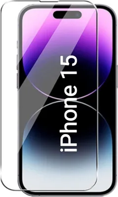 Produktbild von CLM-Tech Schutzfolie kompatibel mit iPhone 15 Panzerfolie Panzerglas Crystal Clear Displayschutz 9H Glas Displayfolie Schutzglas - Unterstützt Fingerabdruck-ID - Folie kristallklar
