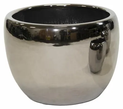 Produktbild von Mega Collections Blumentopf Emperor - rund - silber - D37 x 30 cm