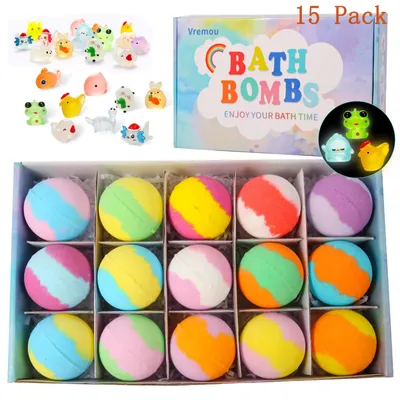 Produktbild von Kinder Badebomben mit Überraschung 15 Stück Geschenkset Badekugeln