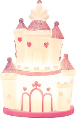 Productafbeelding van Clayre & Eef 6LMP802 Nachtlampje, slotvorm, LED, roze/paars, 16x11x24 cm