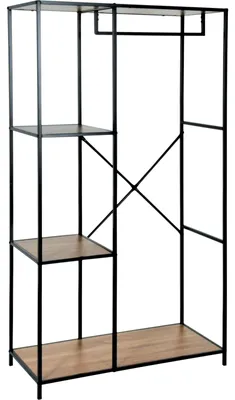 Produktbild von Metallregal mit 4 Ebenen aus MDF, 90 x 40 x 167 cm