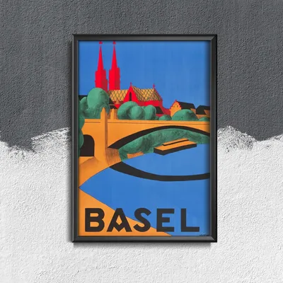 Produktbild von Poster - Canvas - Leinwand - 42 cm x 59,4 cm - Basel Schweiz
