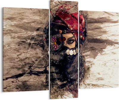 Produktbild von Bild auf Leinwand - Leinwandbild - Frau Folklore - 95x80cm - Wand Bild - Wanddeko - Wandbilder - Leinwanddruck - Bilder - Kunstdruck - Wanddekoration - Leinwand bilder - Wandkunst - CB95x80-3858