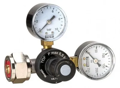Produktbild von CO₂-Druckminderer – 2 Manometer, EU-Norm, bis 5,5 bar
