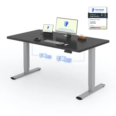 140cm×70cm E6 B 2020年5月購入 Flexispot ブラック Amazon | FLEXISPOT スタンディングデスク メーカー5年保証 電動