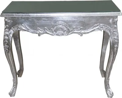 Produktbild von Casa Padrino Barock Konsolentisch Silber mit Schubladen, Schminktisch im Antik Stil, 101 x 44 x 84 cm