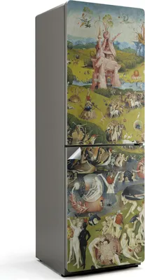 Produktbild von Boschs Garten der Lüste – Kühlschrank Aufkleber – Klebefolie Kühlschrank – Kühlschrank Nachbildung – Kühlschrankfolie selbstklebend – Küchen Dekoration – 60x180 cm
