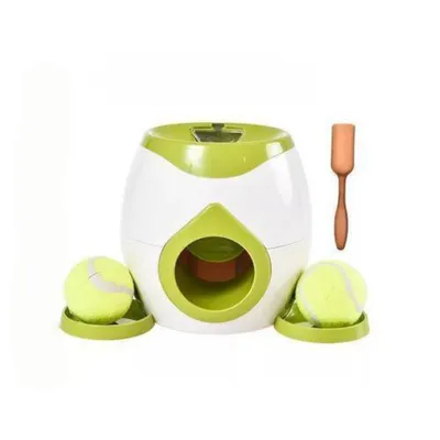 Produktbild von AIORBER Automatischer Hunde Ballwerfer mit Futterbelohnung, Interaktives Spielzeug, ohne Strom, inkl. elastischem Tennisball, 18×18×18,5cm
